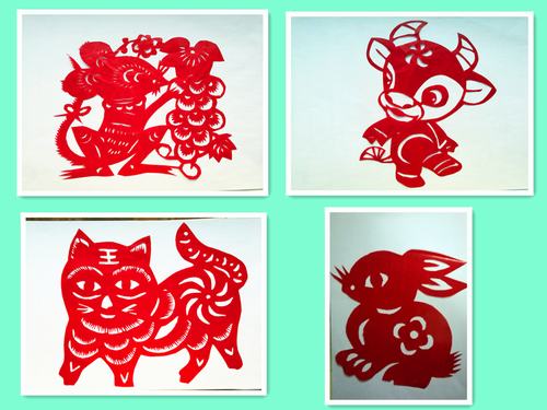 趣味剪紙之----十二生肖鬧新春
