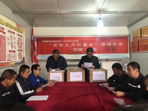 陜煤建設(shè)洗選煤運營公司安裝第三項目部開展金秋九月話安全演講比賽
